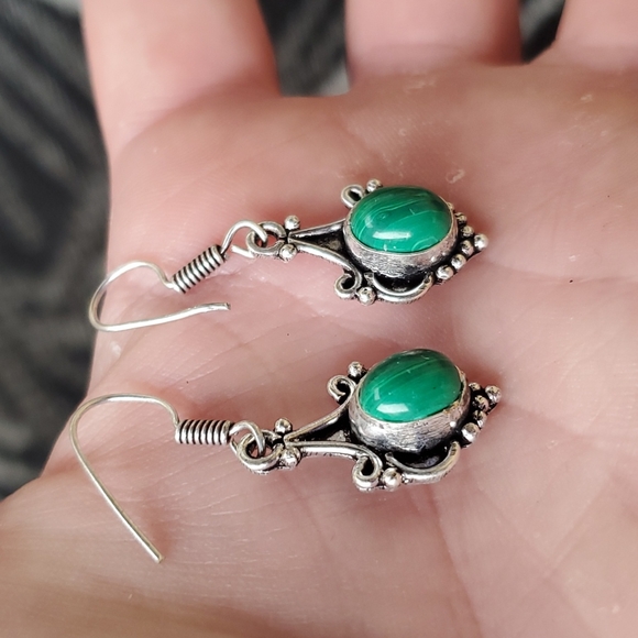 New Mosaic Jasper Silver Earrings. - Picture 3 of 4